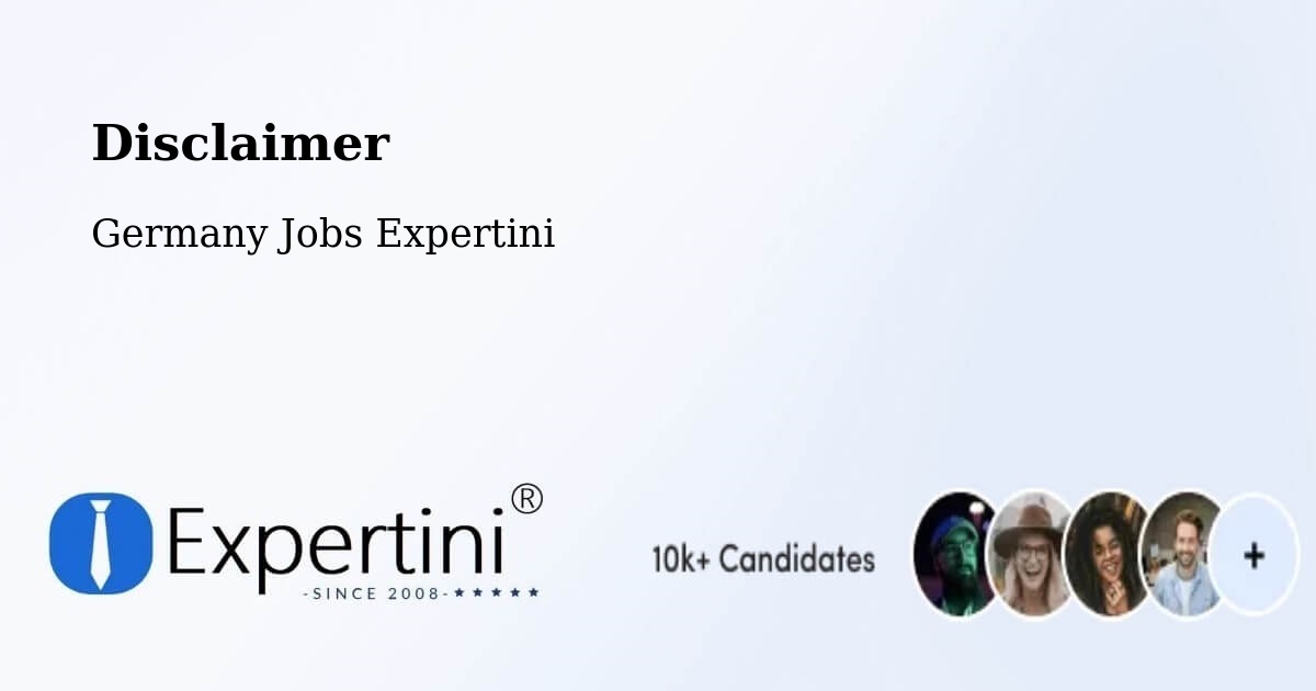 Disclaimer – Satrup - Germany Jobs Expertini
